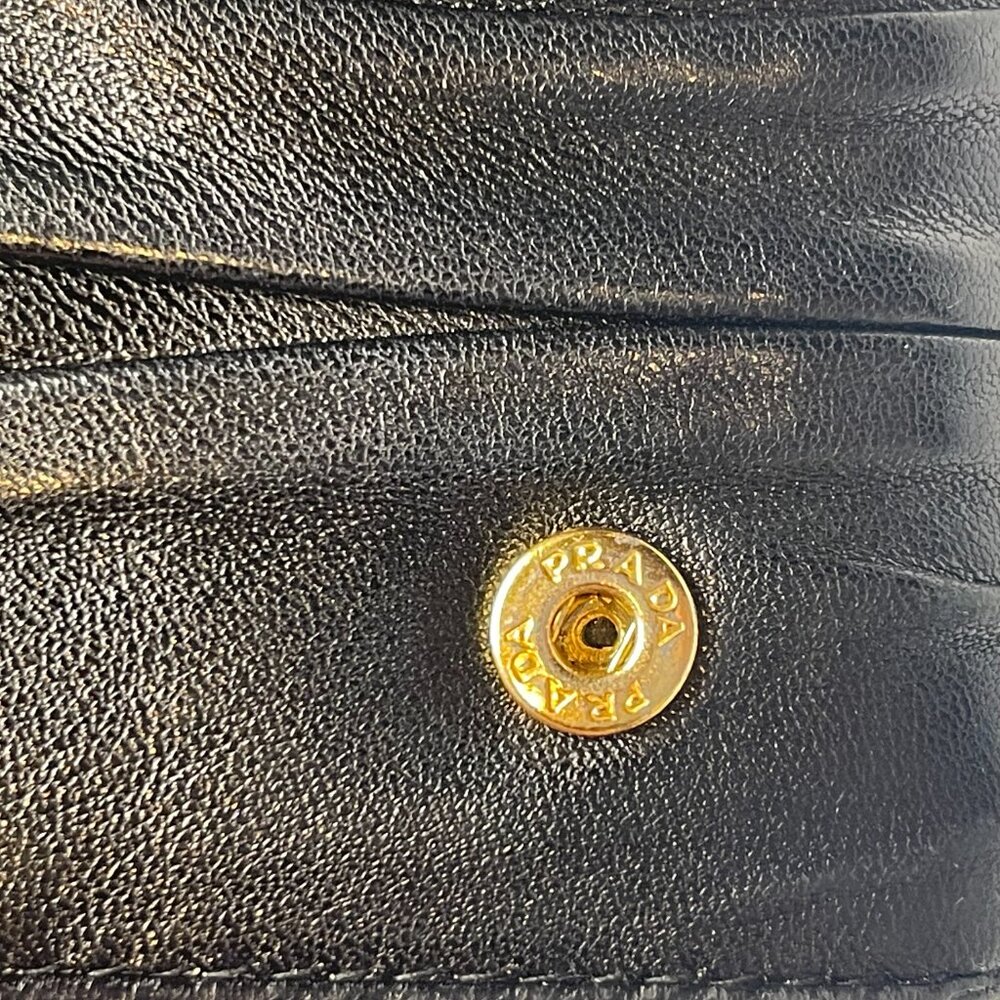 Prada Nappa Gaufre Leather Continental Wallet - Black - Preowned - Picture 13 of 14